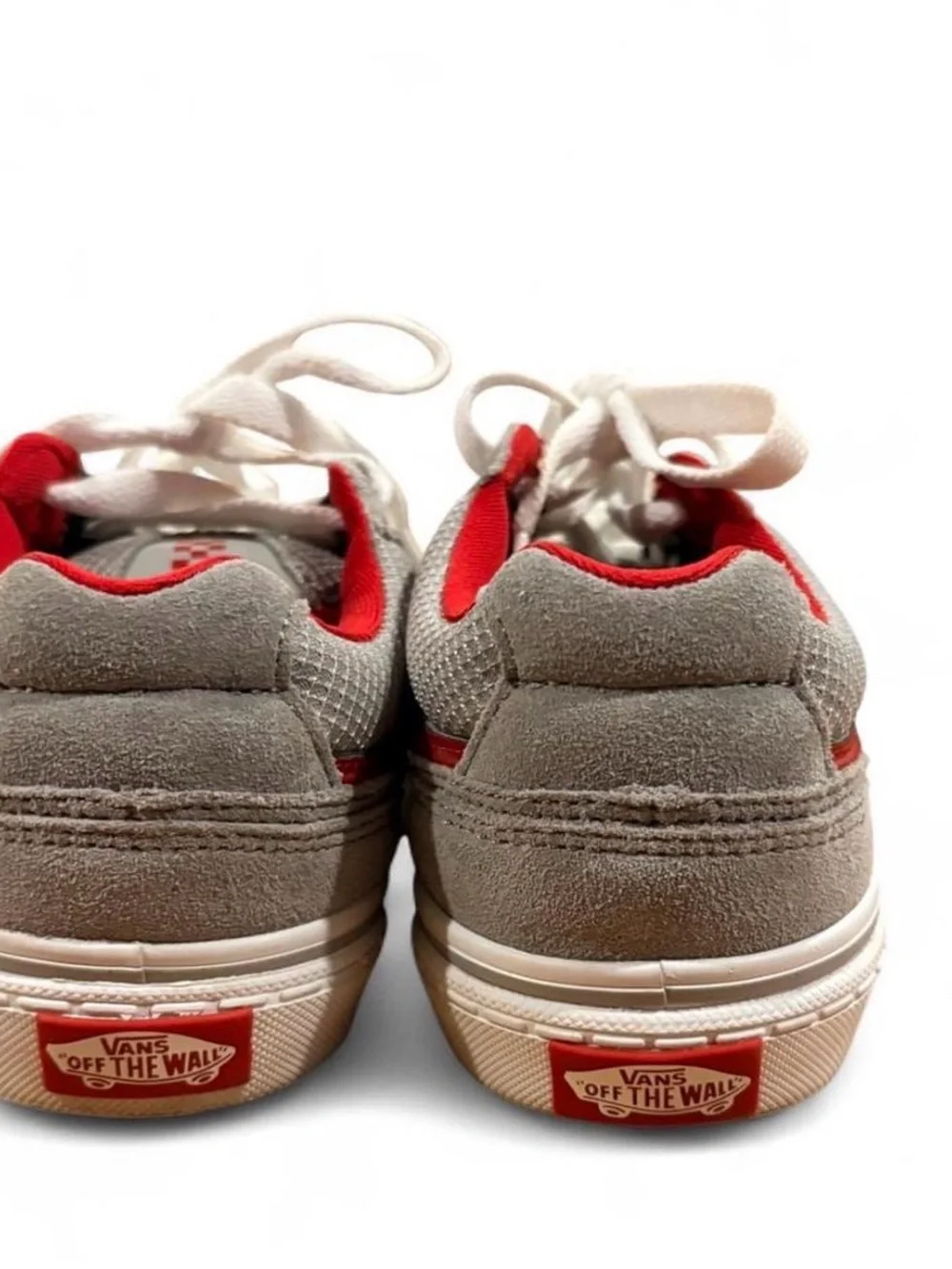 Vans Caldrone Youth 5.5 Charcoal and Red Skate Sneakers Shoes Streetwear Punk
